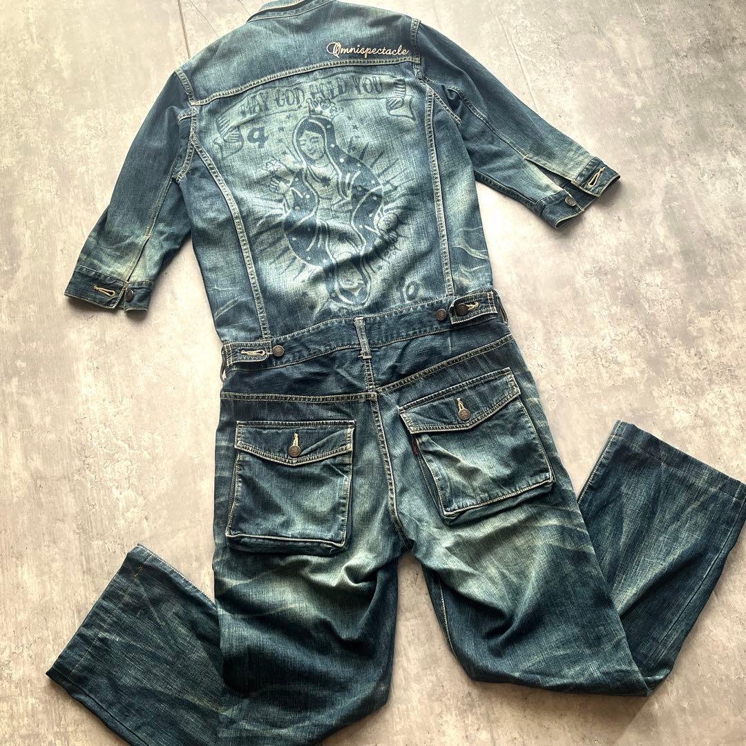 超希少品　グラム マリア　インディゴ デニム　オールインワン つなぎ　ステッチ