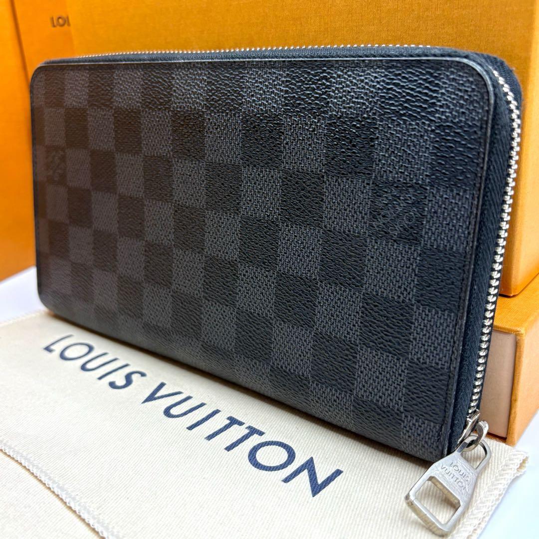 【美品】ルイヴィトン ジッピーオーガナイザー ダミエ グラフィット 長財布