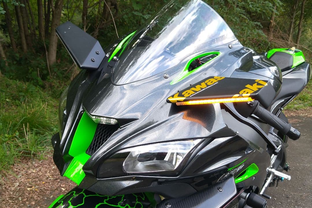カワサキ　ZX10R　ウイングミラー LEDウインカー　sonluck