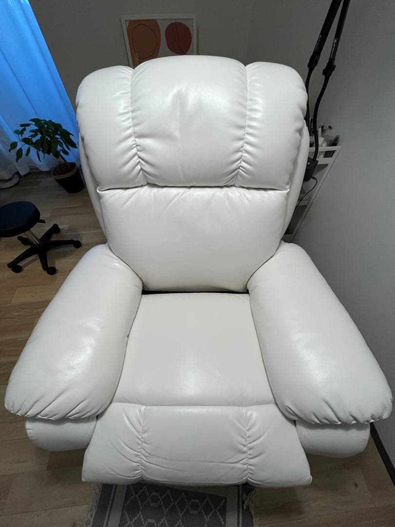 リクライニングチェア 電動ラウンジチェア シフォン ホワイト