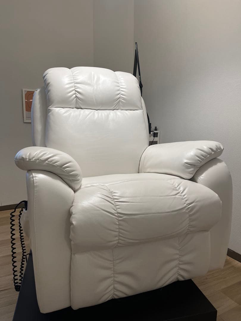 リクライニングチェア 電動ラウンジチェア シフォン ホワイト