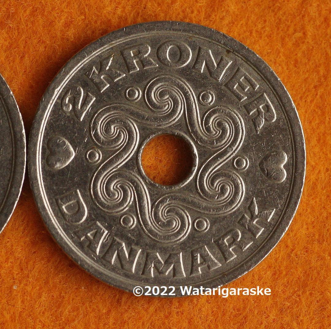 〒★デンマーク2クローネｘ50枚★1992-95年流通品★