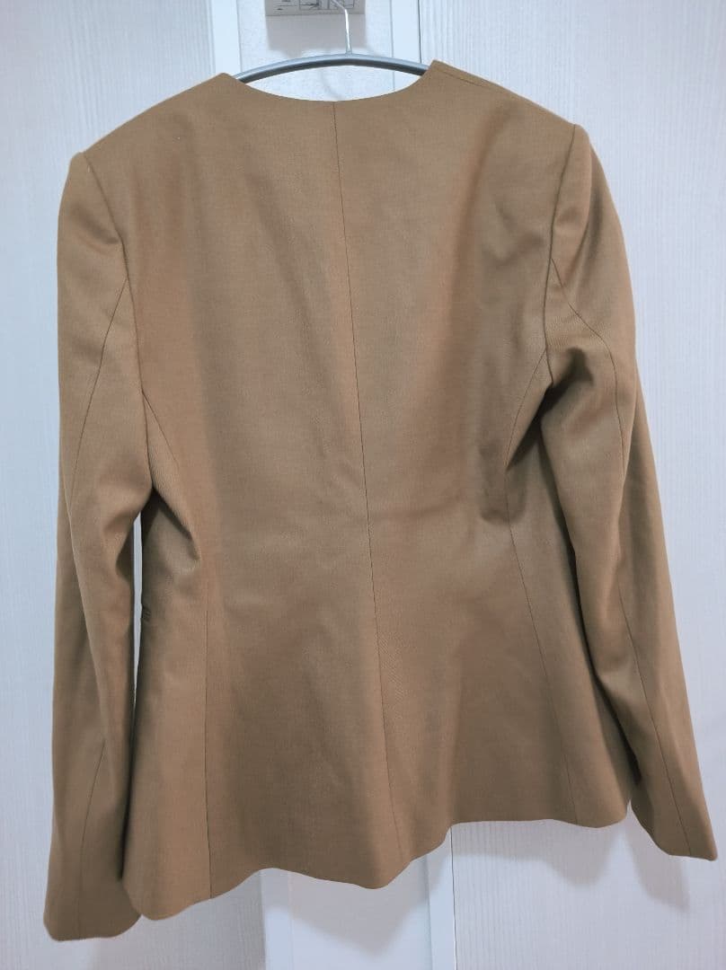 【新品】7万5千 上下セットノーカラージャケット パンツ サキソニー ウール