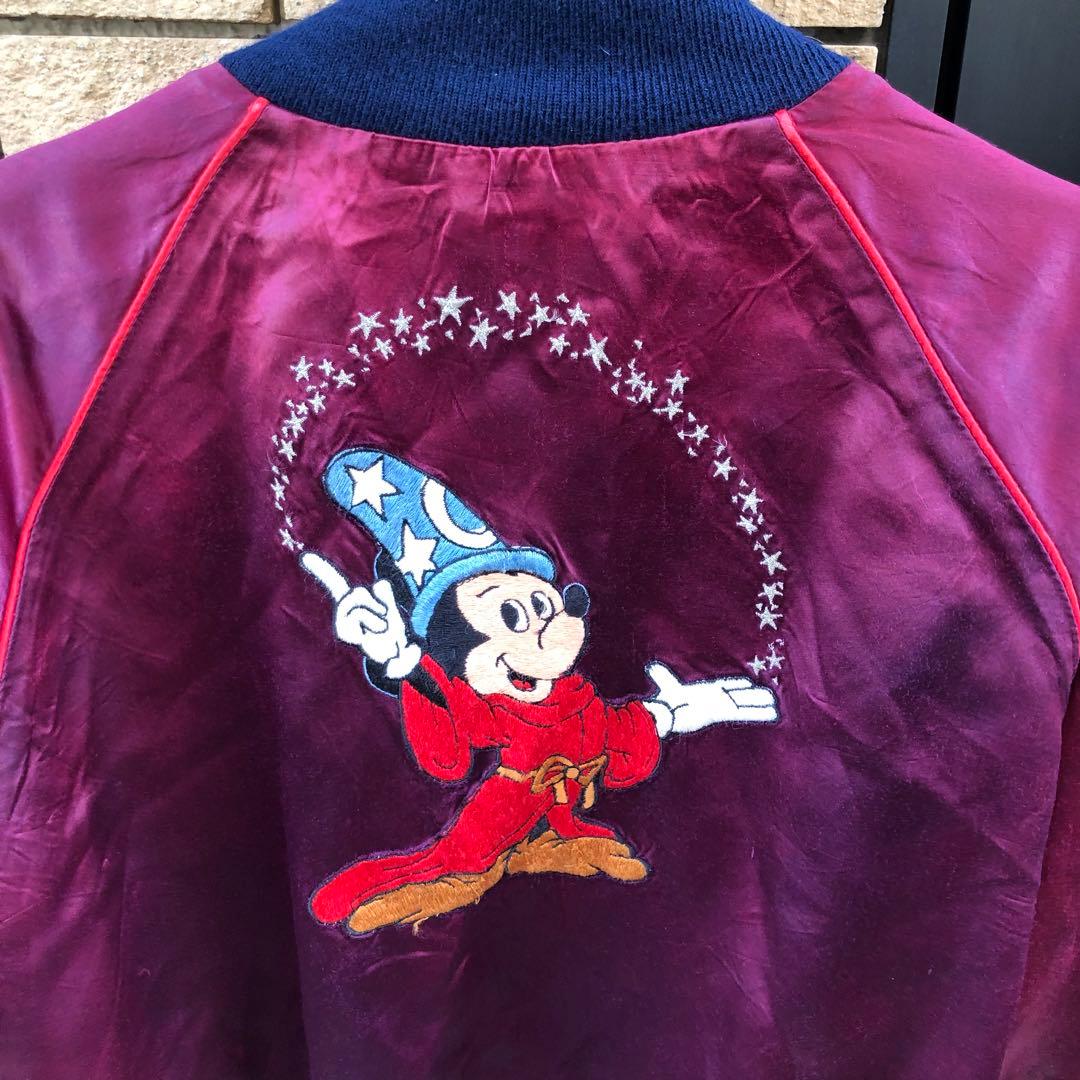 USメイド　ヴィンテージミッキーマウス スカジャン ワインレッド