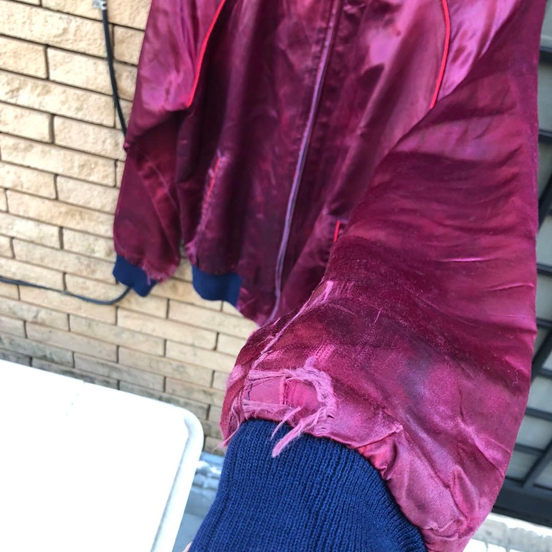 USメイド　ヴィンテージミッキーマウス スカジャン ワインレッド