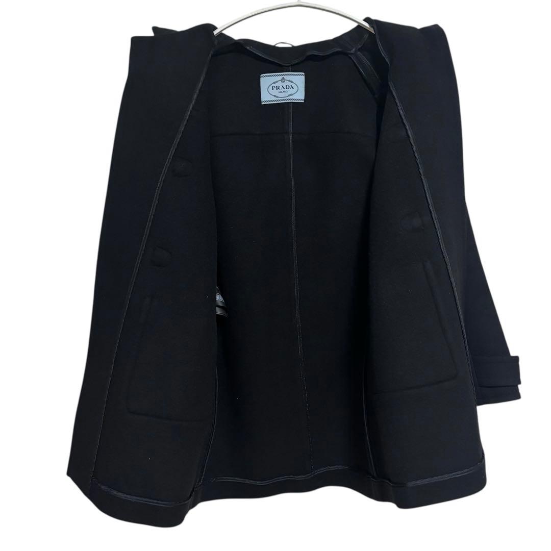 PRADA プラダ　ダッフルコート　コート　美品　バージンウール　ブラック　42