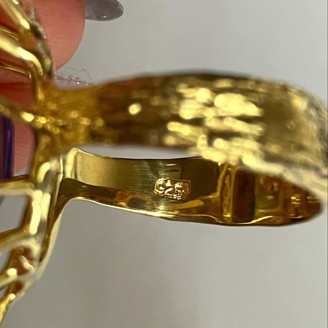 25ct アメジスト・ガーネットリング・指輪シルバー925K18金ゴールド