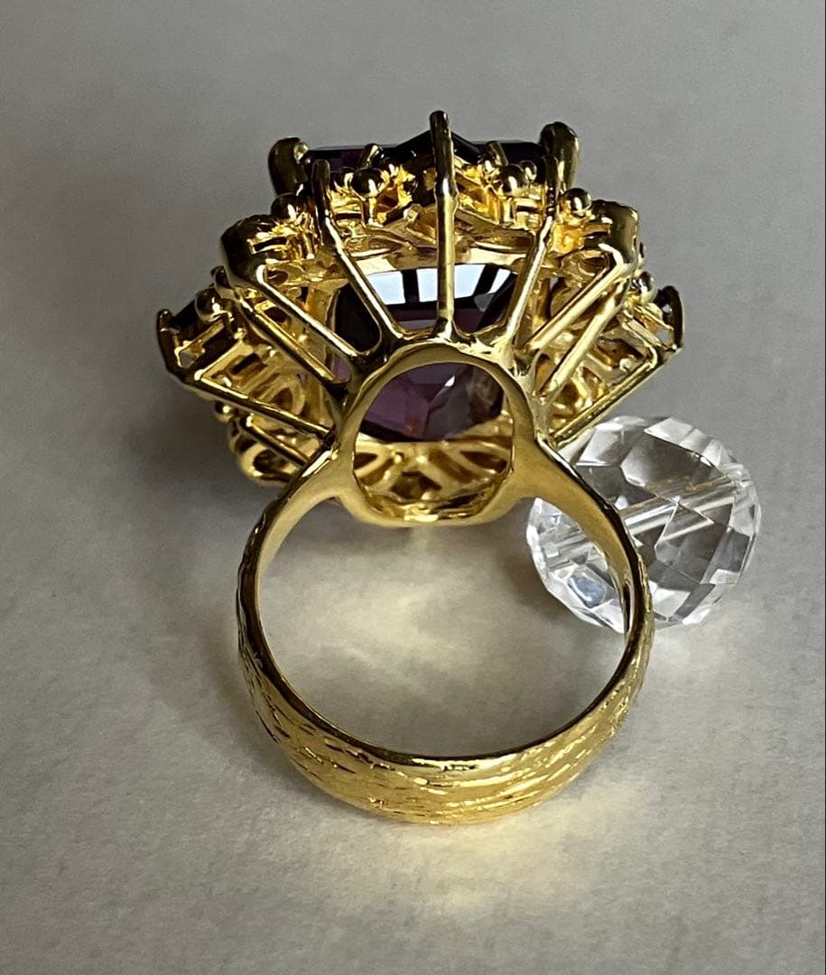 25ct アメジスト・ガーネットリング・指輪シルバー925K18金ゴールド