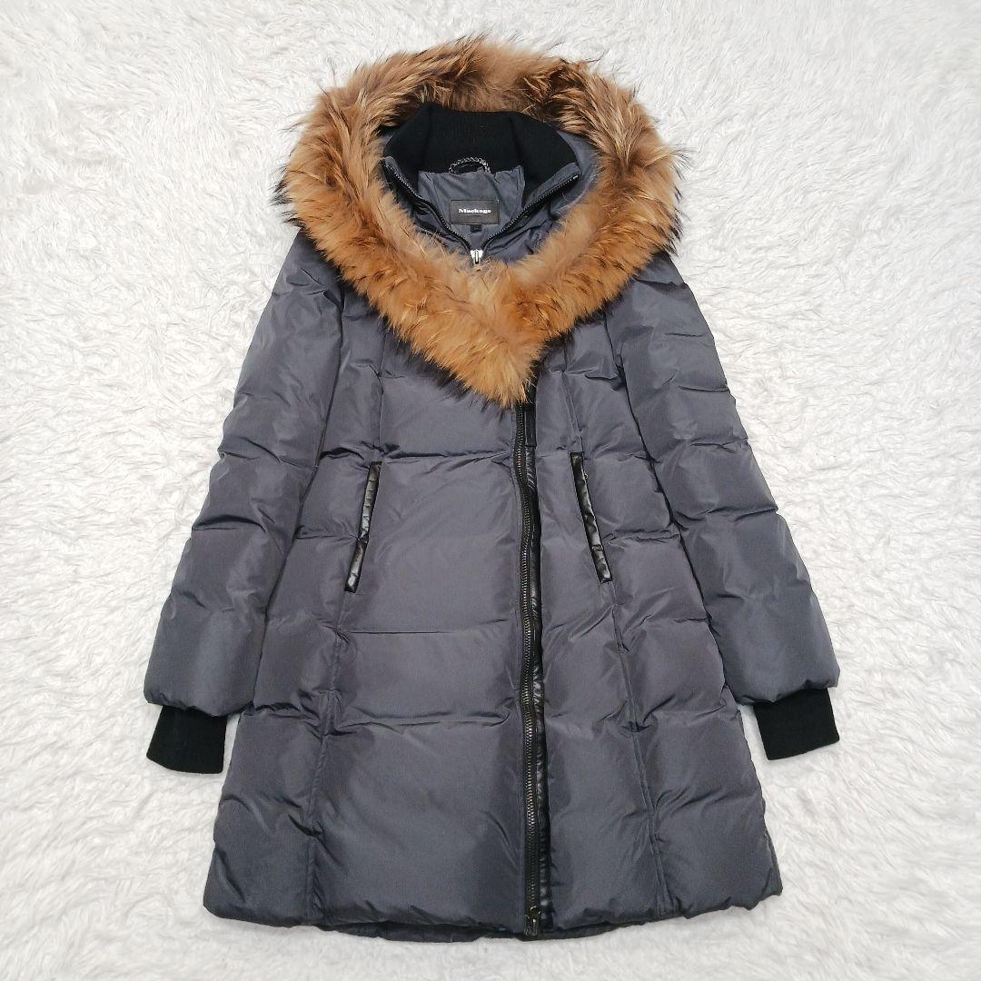 ✨美品✨マッカージュ　アシンメトリージッパー　ケイ　ファー付きフード　M
