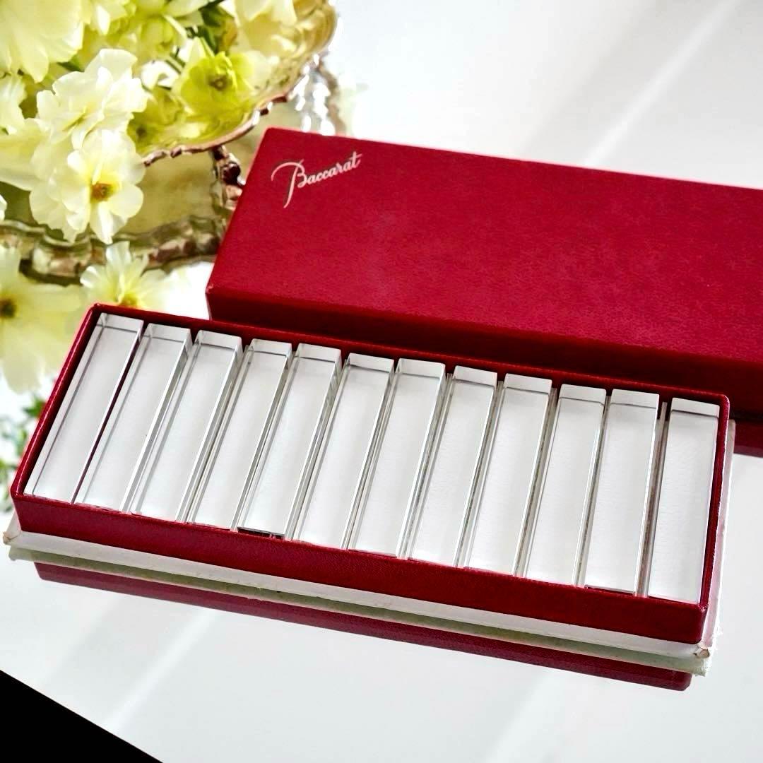 美品★オールドバカラBACCARATカトラリーレスト★箸置き 12本★クリスタル