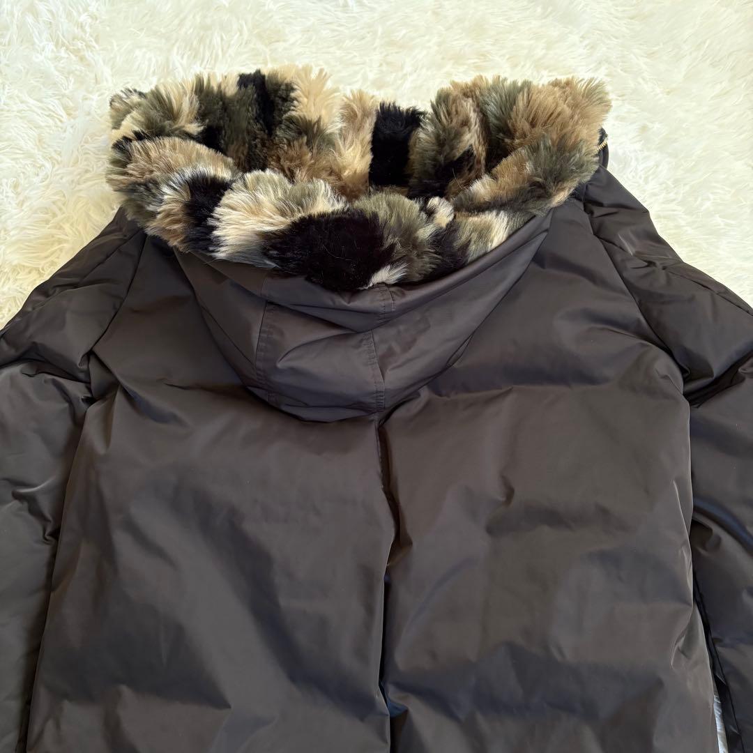 美品β ベータ　ファイブフォックス　迷彩　ダウンコート　ファー　カモフラ　XL