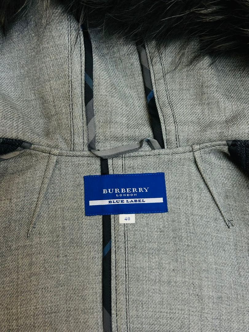 Burberry Blue Label ファー付ウールコート40ナポレオンコート