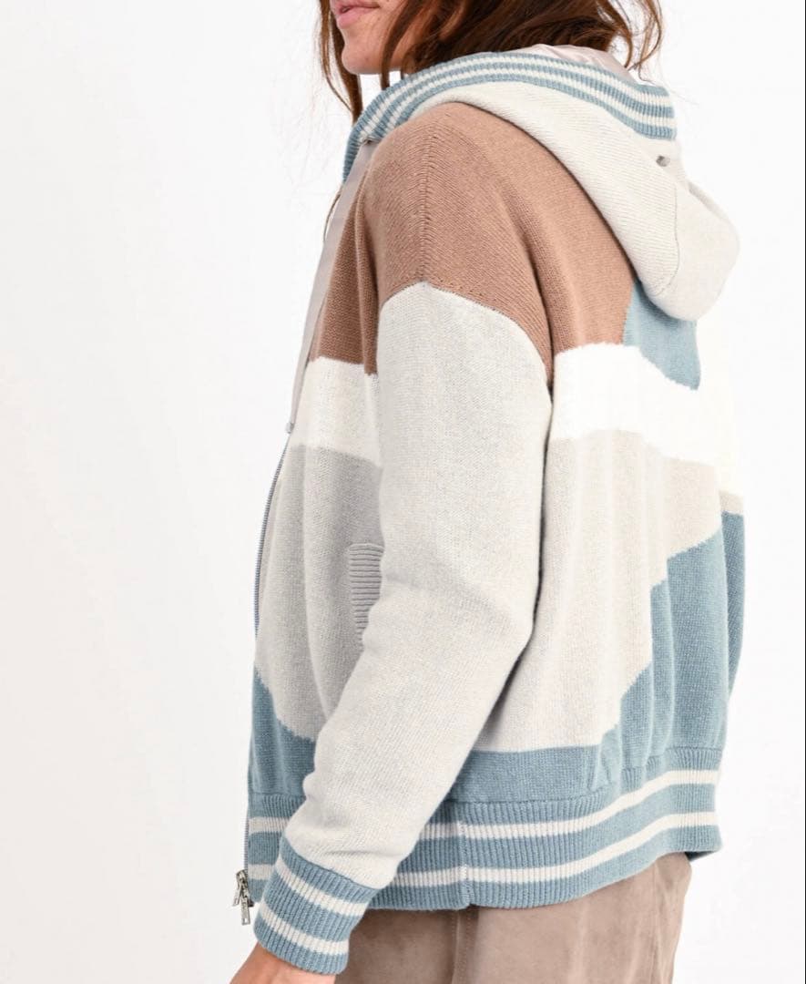 HERNO ヘルノリゾート　ニットパーカー　48サイズ　幾何学♡