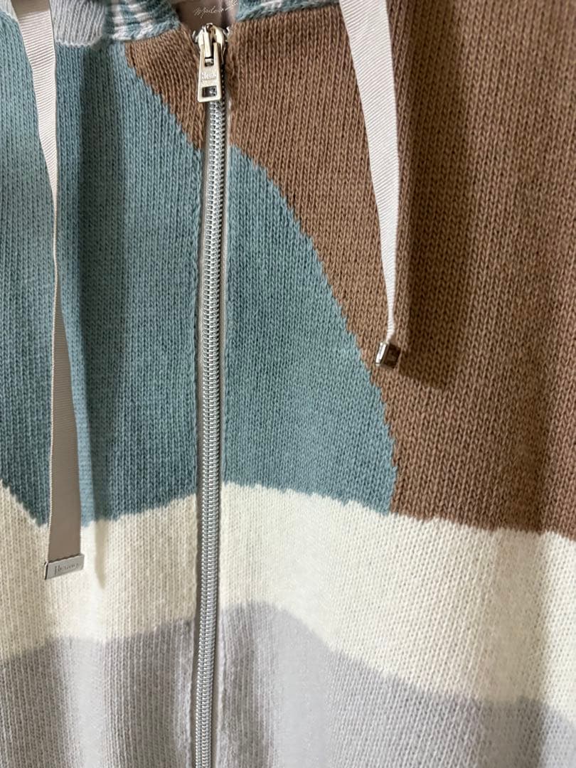 HERNO ヘルノリゾート　ニットパーカー　48サイズ　幾何学♡