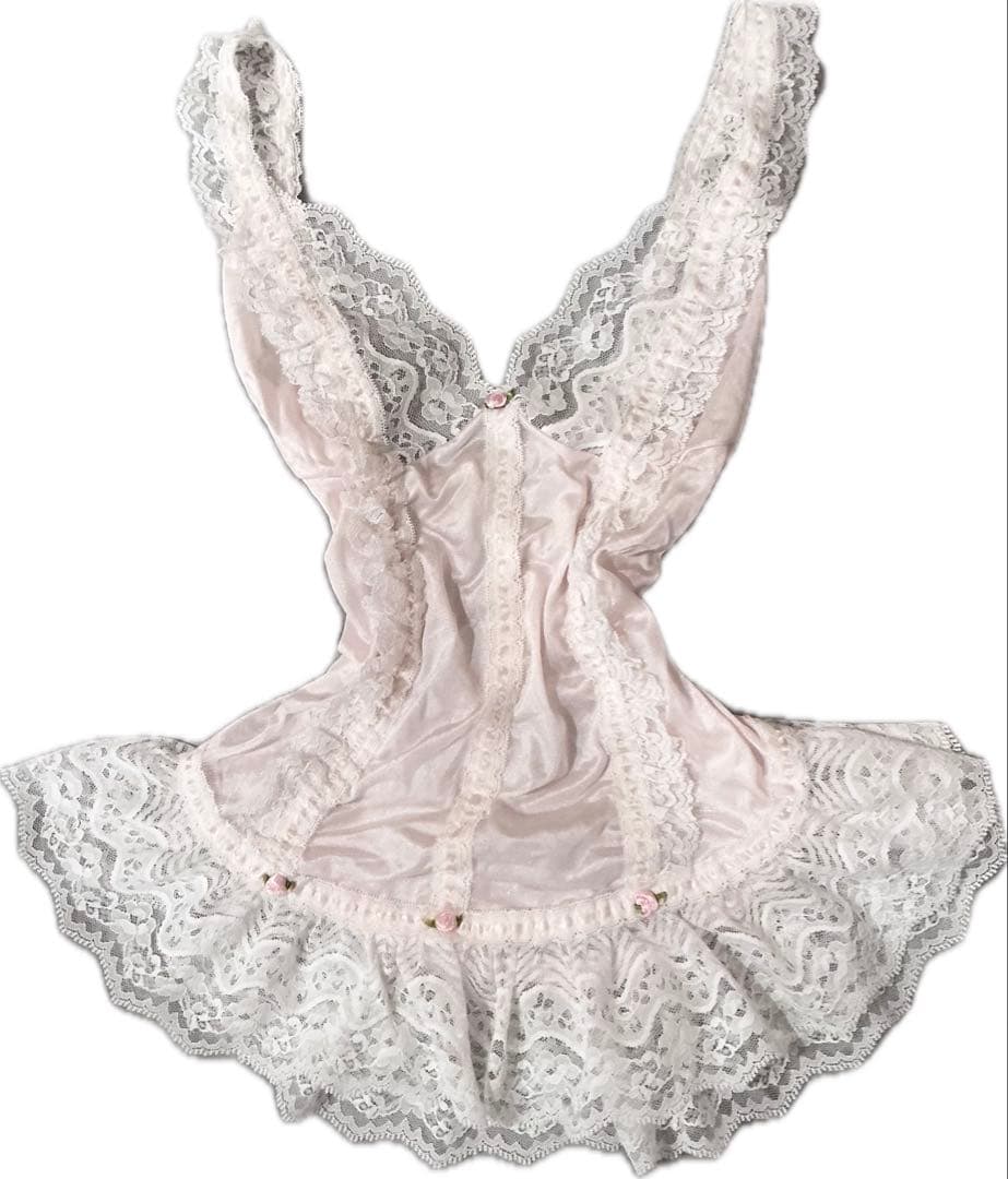 00sLIZLISA系 薔薇 フリル ハシゴレース ベビードール キャミソール