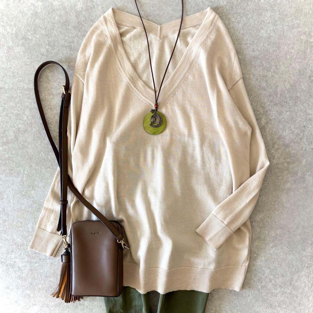 美品 ミューズドゥーズィエムクラス シルク カシミヤ Vネック プルオーバー