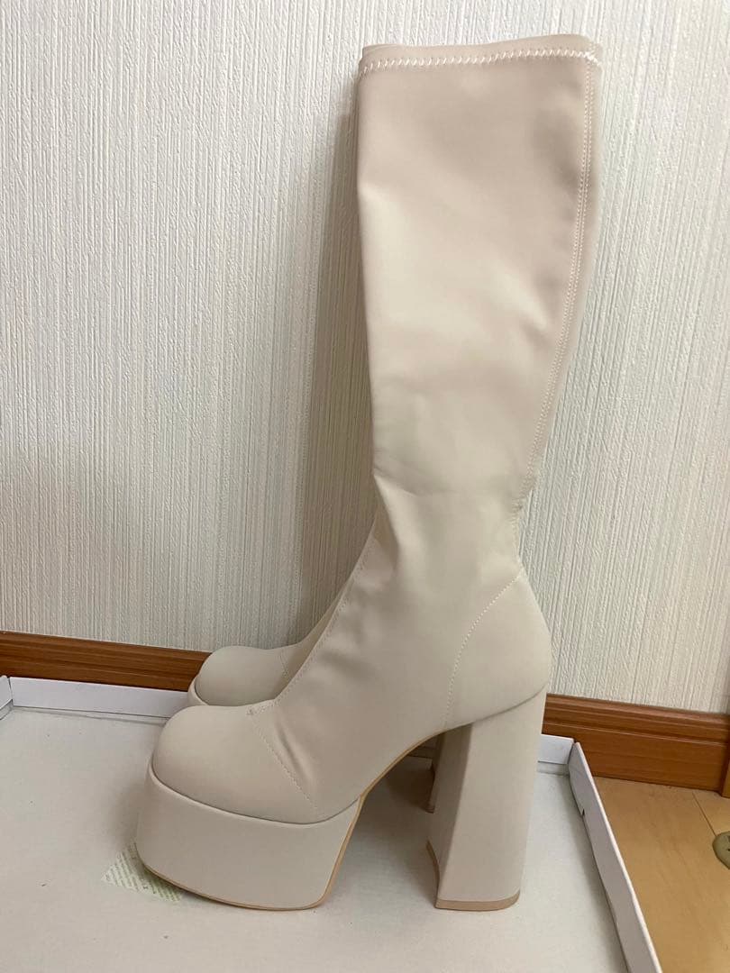 【今期】Darich ウルトラストレッチロングブーツ アイボリー L