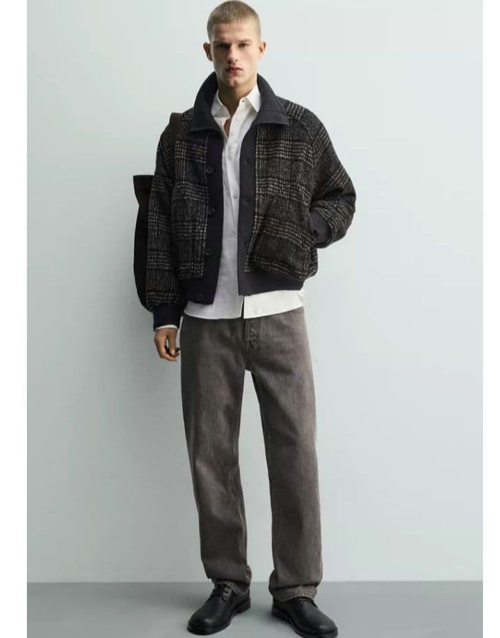 完売品 ZARA リブ襟切り替えジャケット M