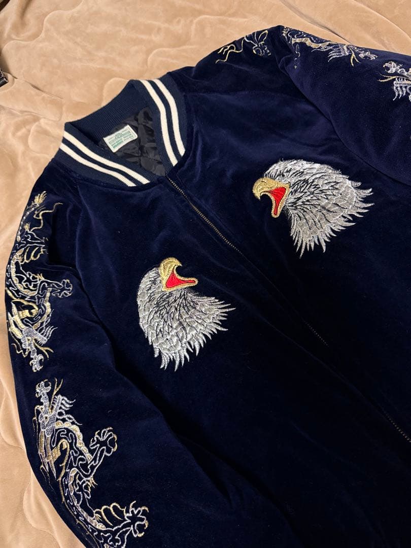 vintage 90s 別珍 BOURBON HOUSE 鷲 龍 日本スカジャン