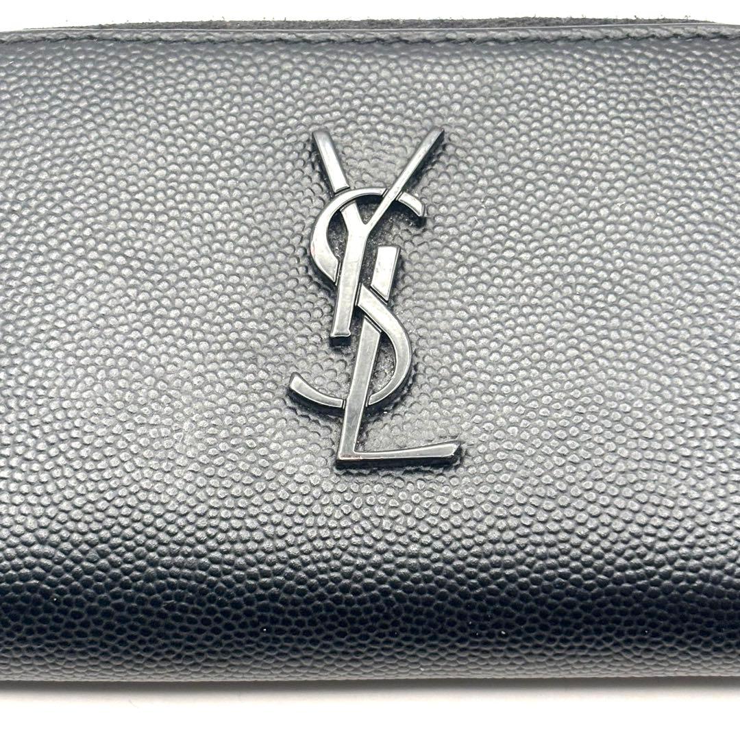 サンローラン ケース YSL カサンドラ ブラック ラウンドファスナー