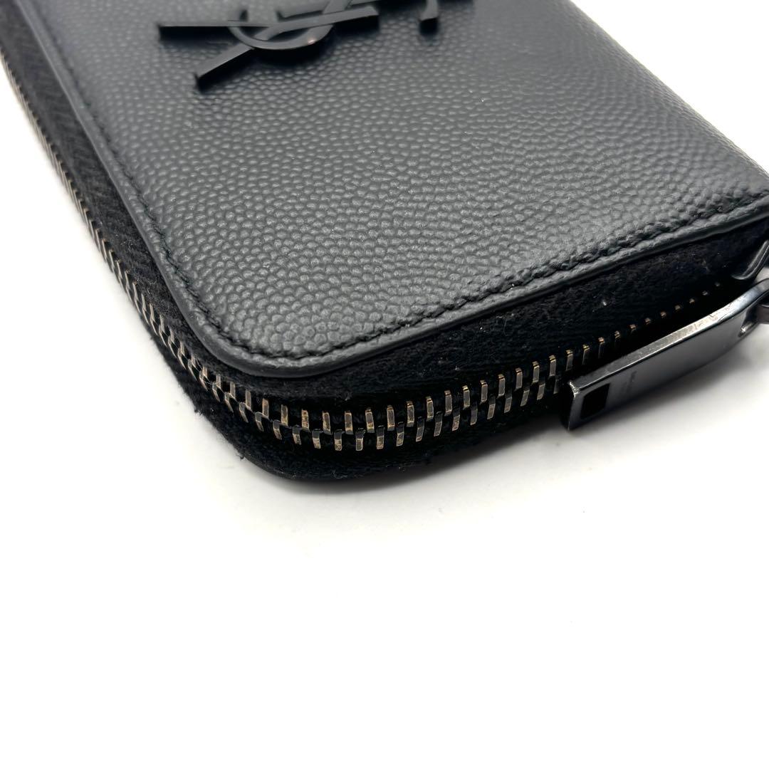 サンローラン ケース YSL カサンドラ ブラック ラウンドファスナー