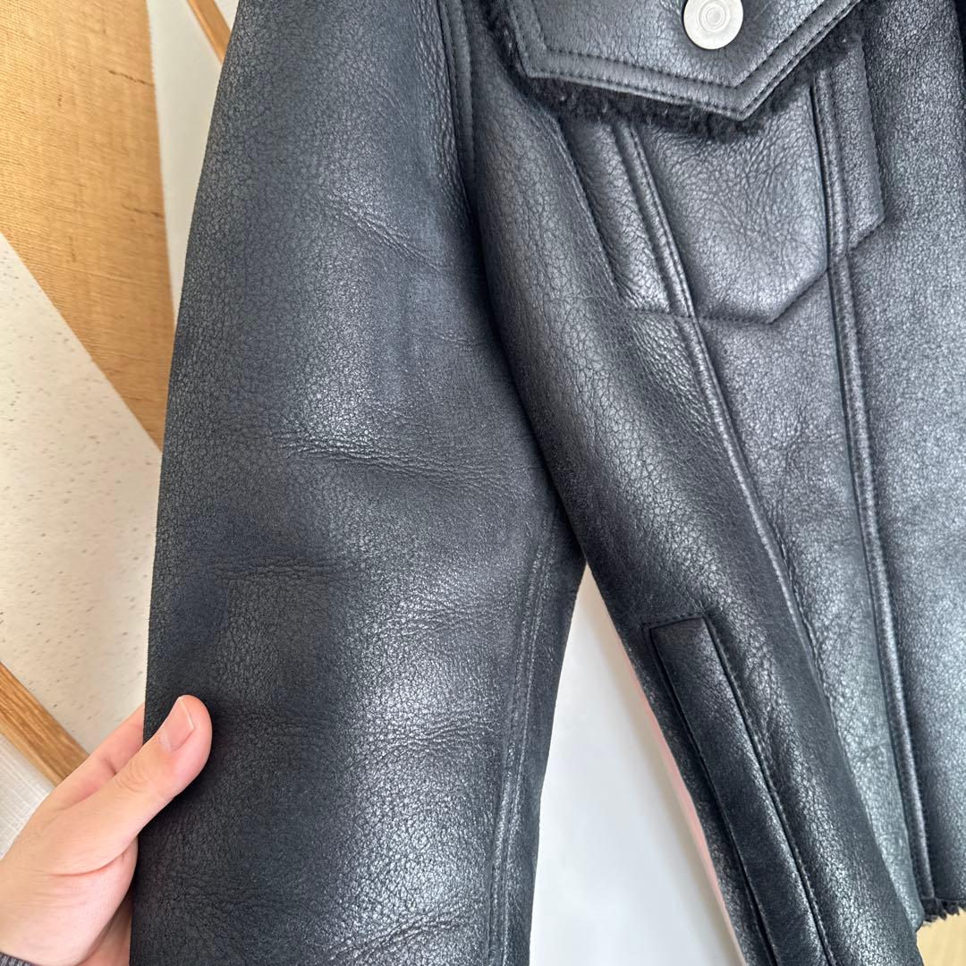 マルジェラ　ムートン　ジャケット　ブラック　黒