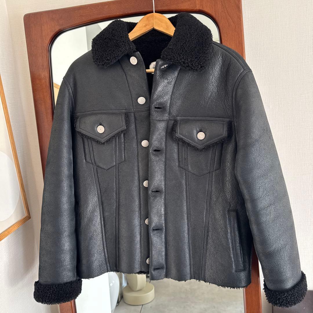 マルジェラ　ムートン　ジャケット　ブラック　黒