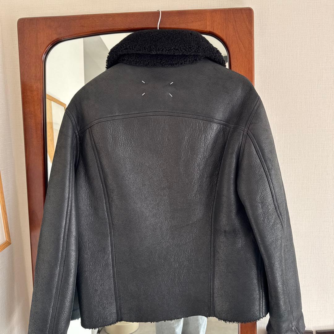 マルジェラ　ムートン　ジャケット　ブラック　黒