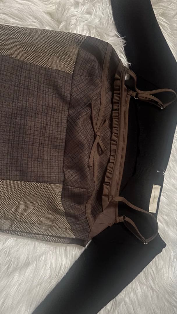 トップス andmary Rimma check set tops brown