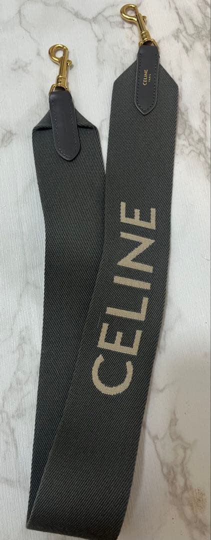 CELINE ジャガード ショートストラップ ウール グレー