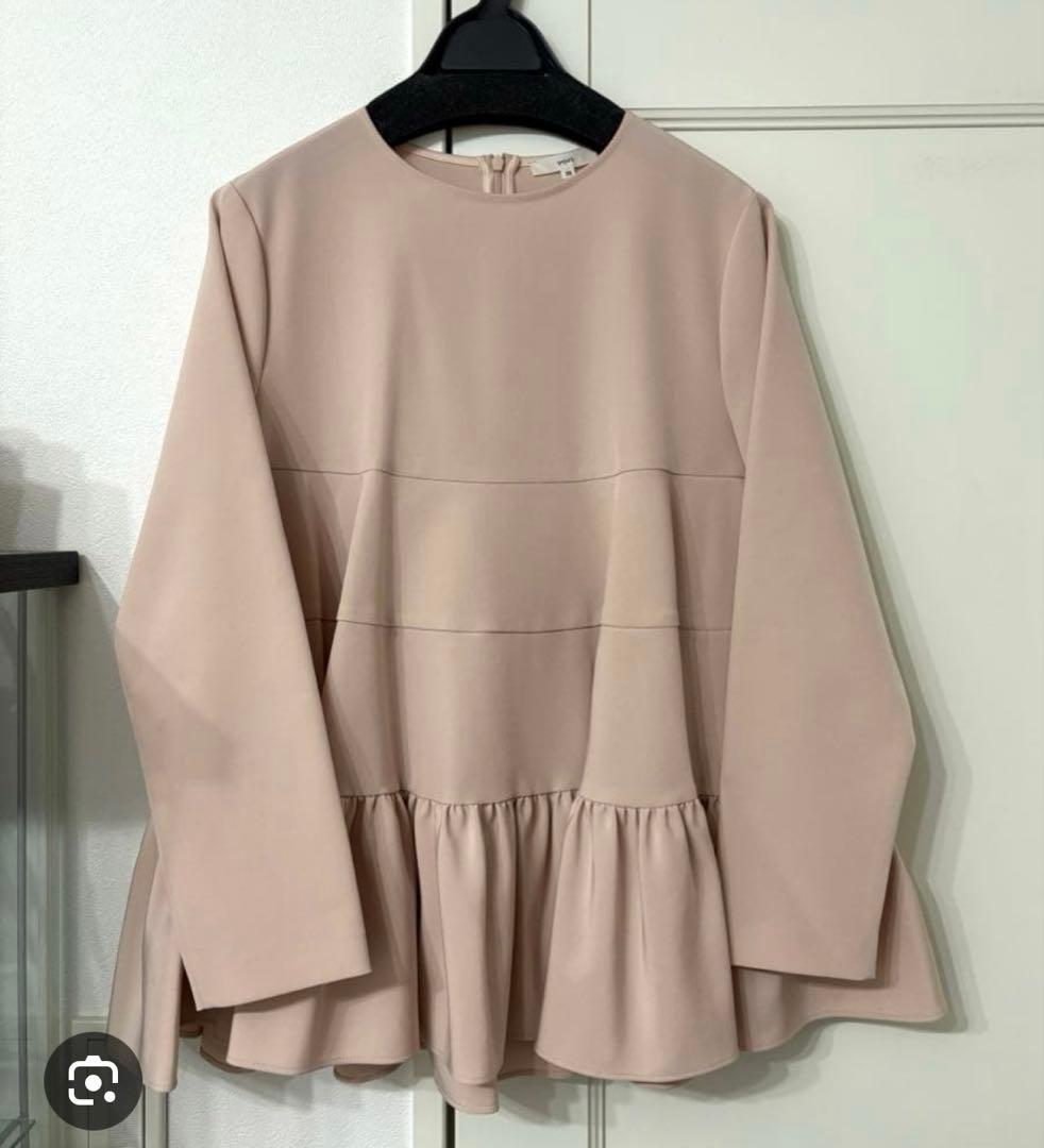 yori ヨリ　ピンク ティアードギャザーブラウス　フリル 長袖トップス38