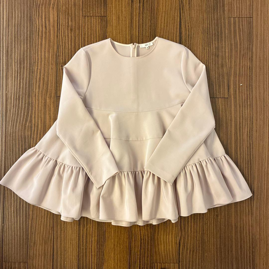 yori ヨリ　ピンク ティアードギャザーブラウス　フリル 長袖トップス38