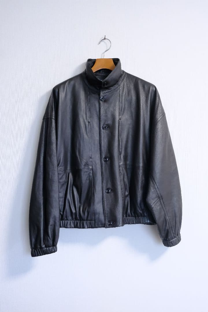 ジャケット・アウター LEMAIRE stand collr leather blouson