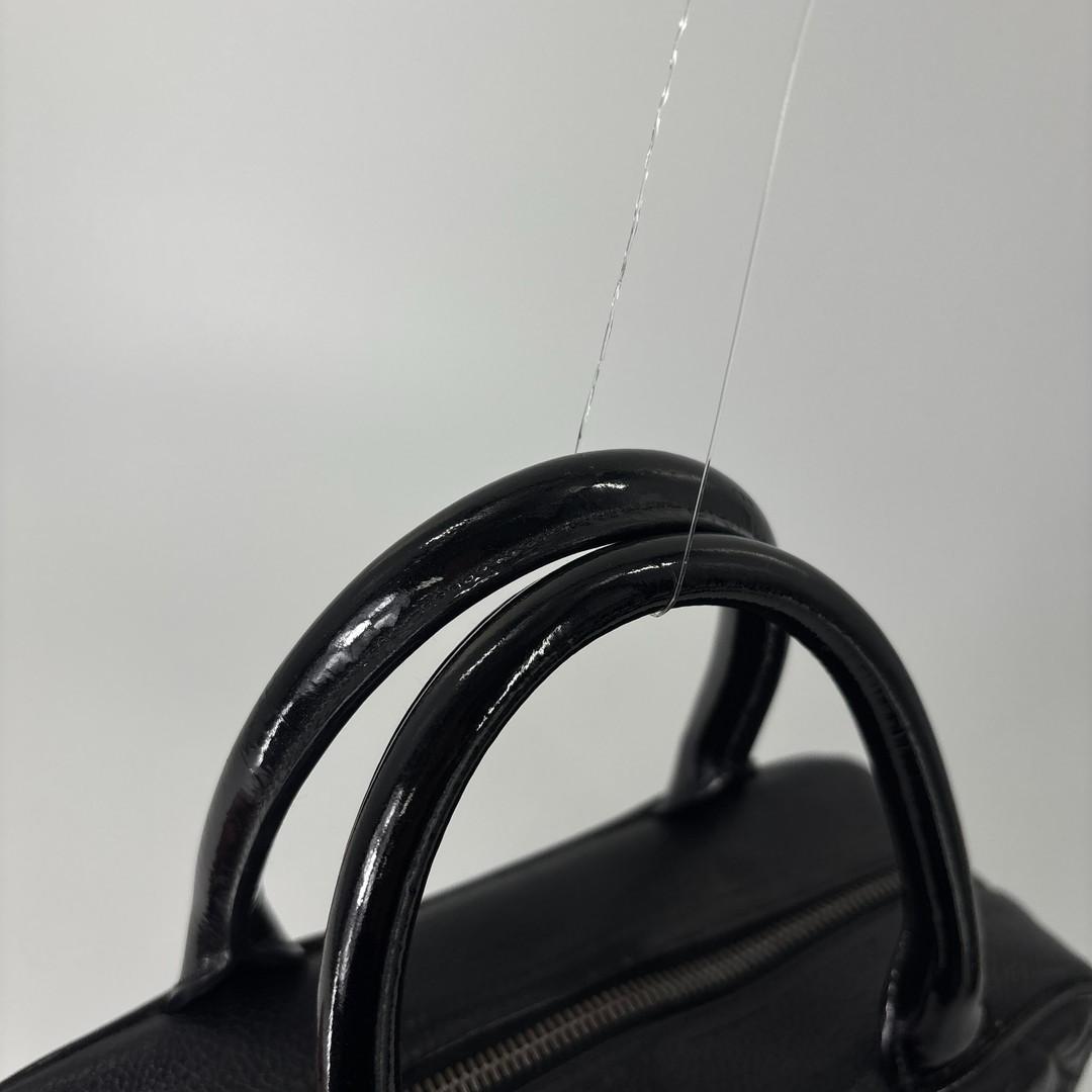 超極美品 シャネル キャビアスキン ハンドバッグ ミニボストンバッグ ブラック