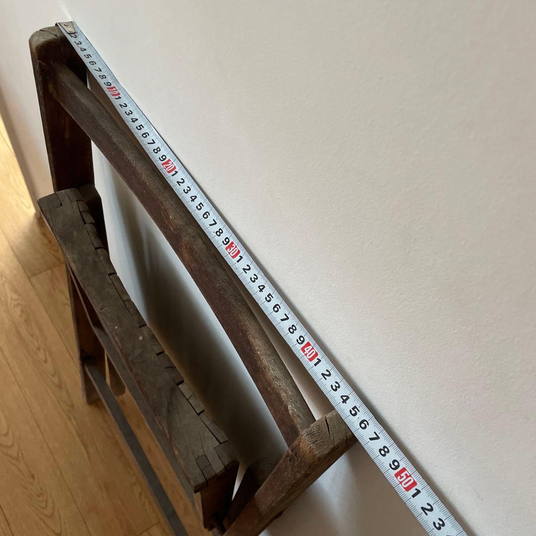 ヴィンテージ　アンティーク　木製折りたたみチェア 2脚セット