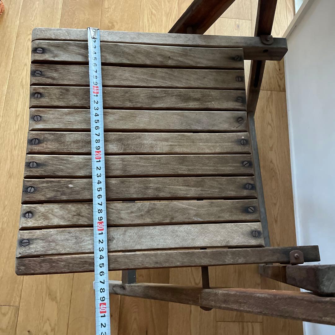 ヴィンテージ　アンティーク　木製折りたたみチェア 2脚セット