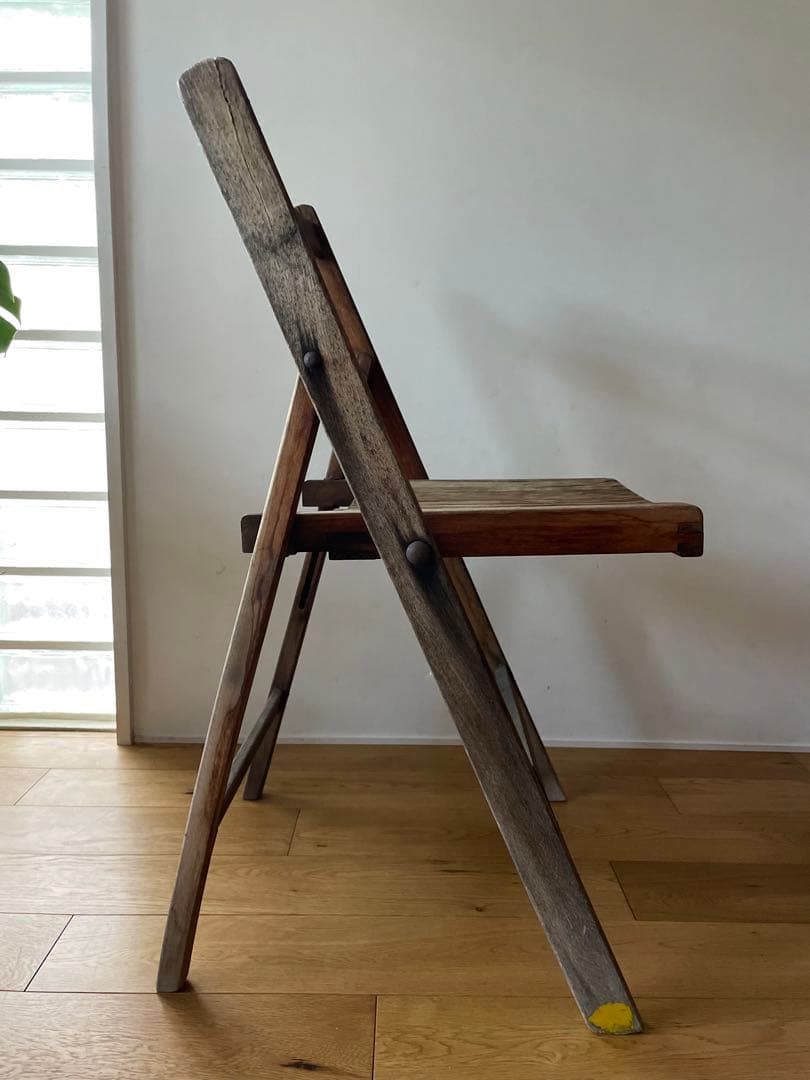 ヴィンテージ　アンティーク　木製折りたたみチェア 2脚セット