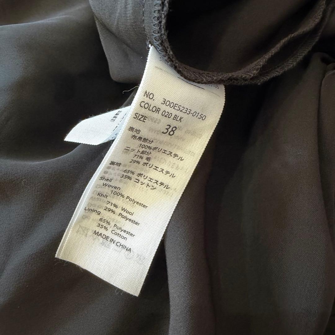 ENFOLD ダブルサテン Tail Hem DRS 長袖ワンピース