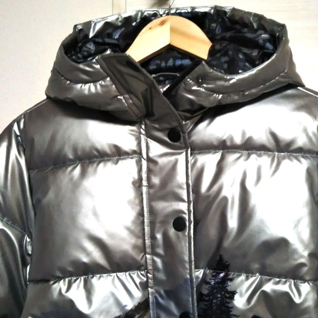 美品 Desigual デシグアルメタリックショートパデッドジャケット 短丈