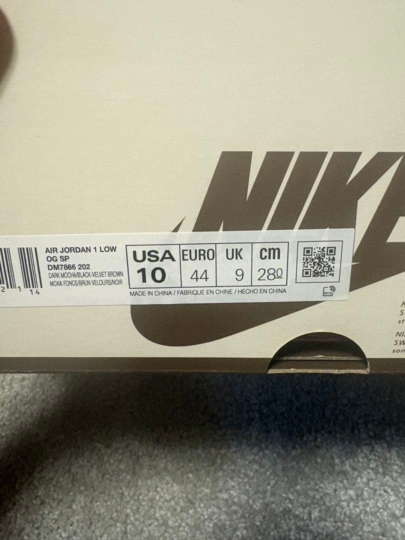 Travis Scott × Nike Air Jordan 28cm