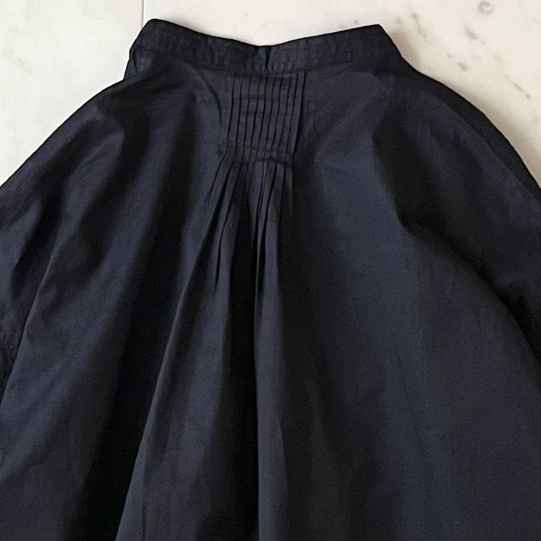 人気完売品＊タグ付 かぐれ コットンオーガンジーブラウス F 黒 長袖 日本製