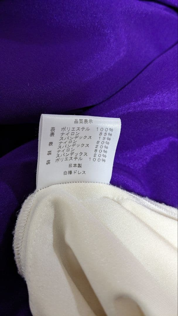 社交ダンススタンダードドレス／白樺ドレス/Mサイズ／紫/パープル／デモ