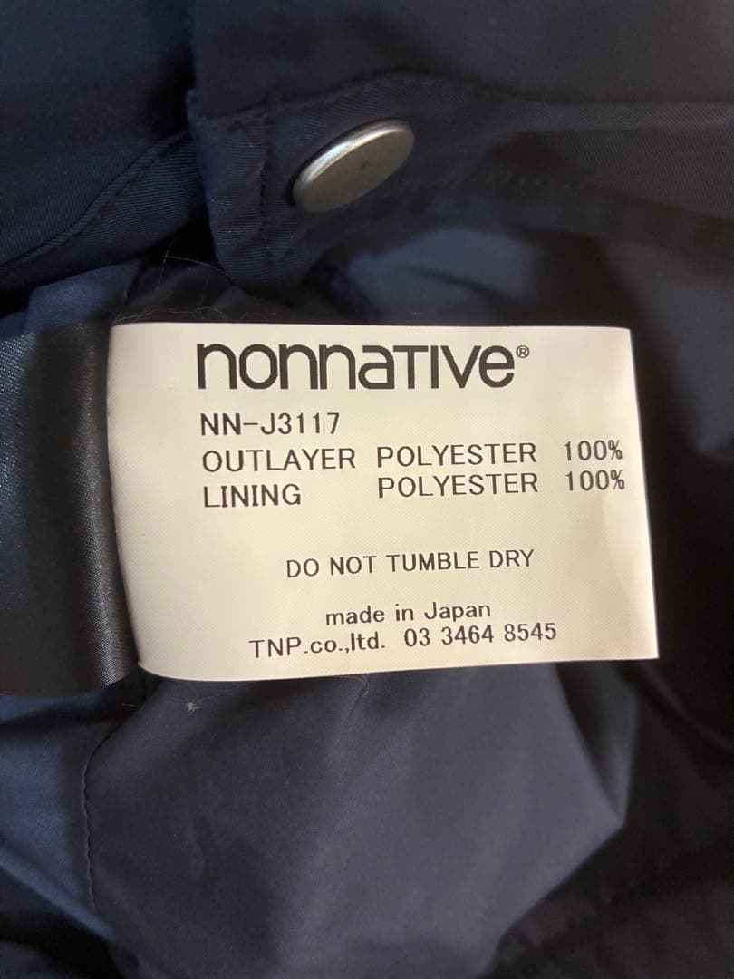 美品 nonnative COACH JACKET DICROS SOLO 紺