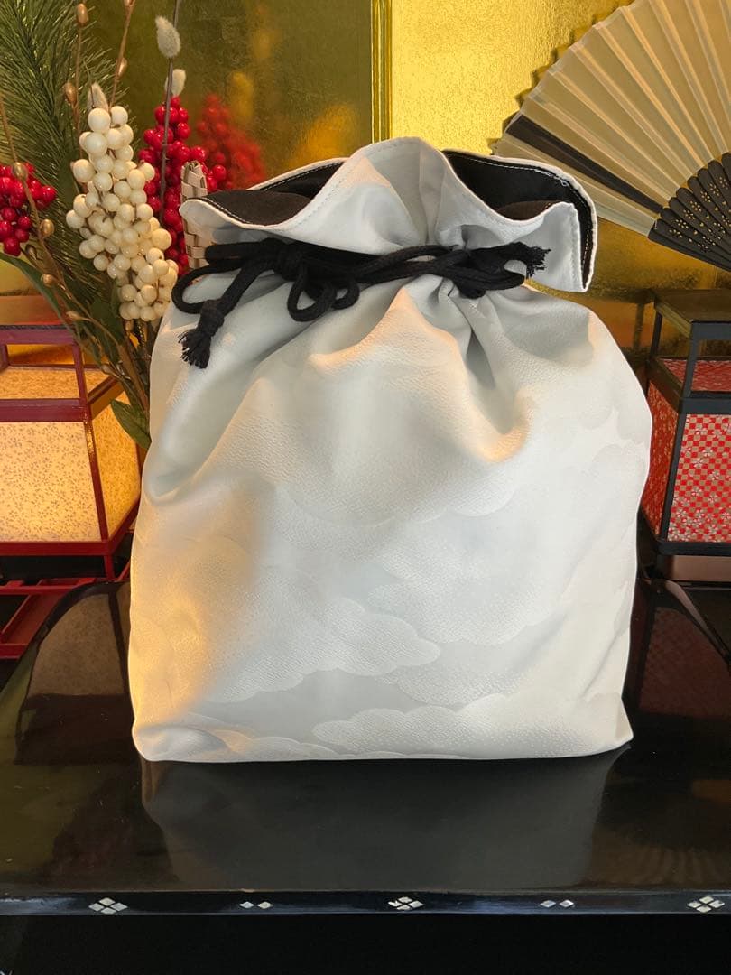 一閑張り　一閑張りバッグ　古文書　和紙　大相撲　大正　着物　相撲番付　正絹