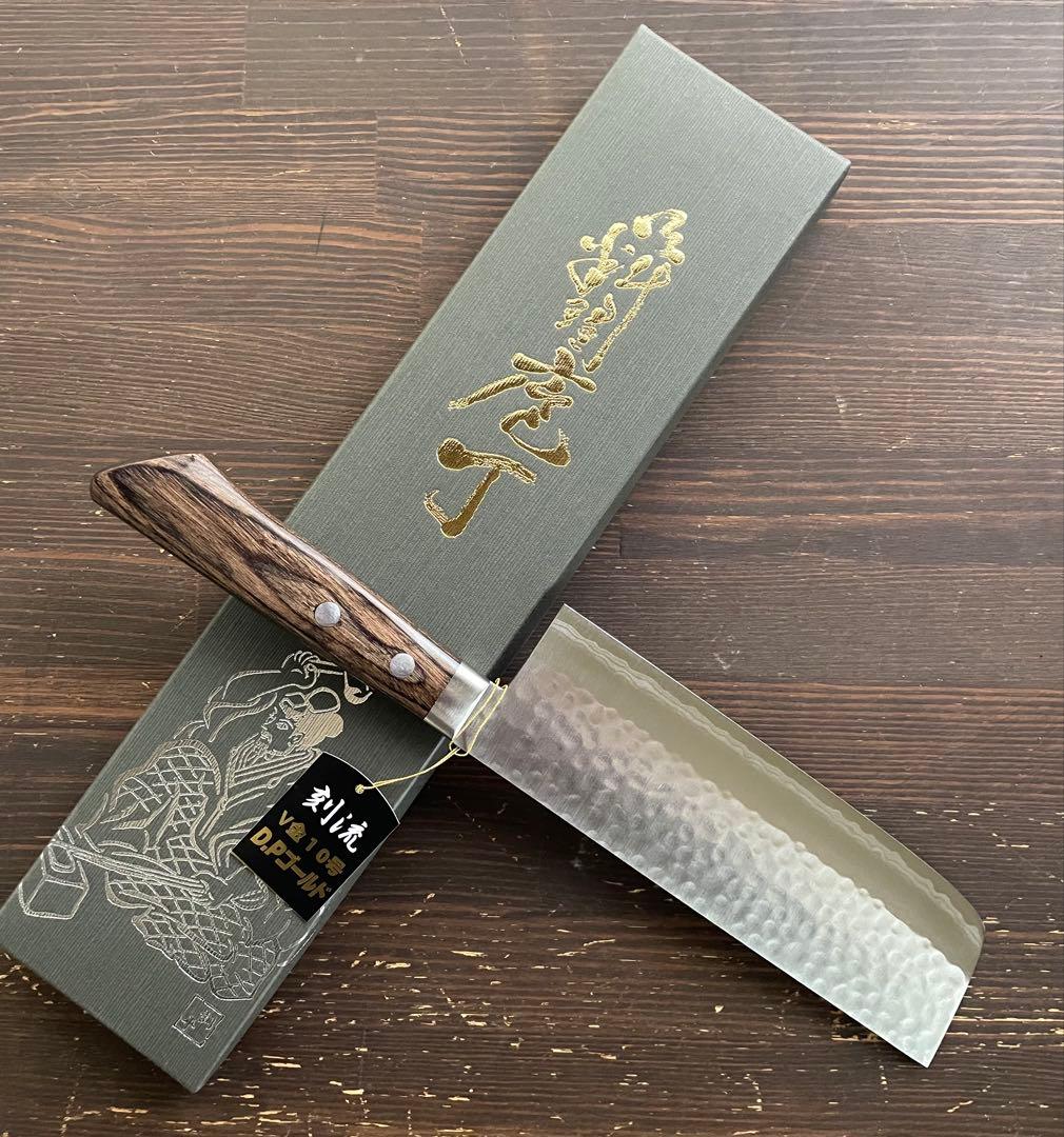 増谷刃物訓平作菜切VG10ステンレス積層槌目（刻流）口金有スコッチ アウトレット