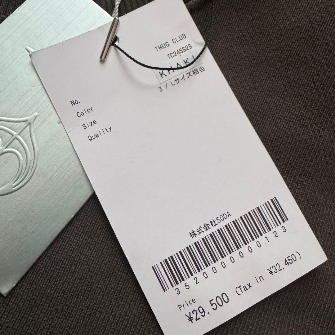 タグ付未使用　Thug Club　サグクラブ　スウェット　ロゴ　カーキ　3