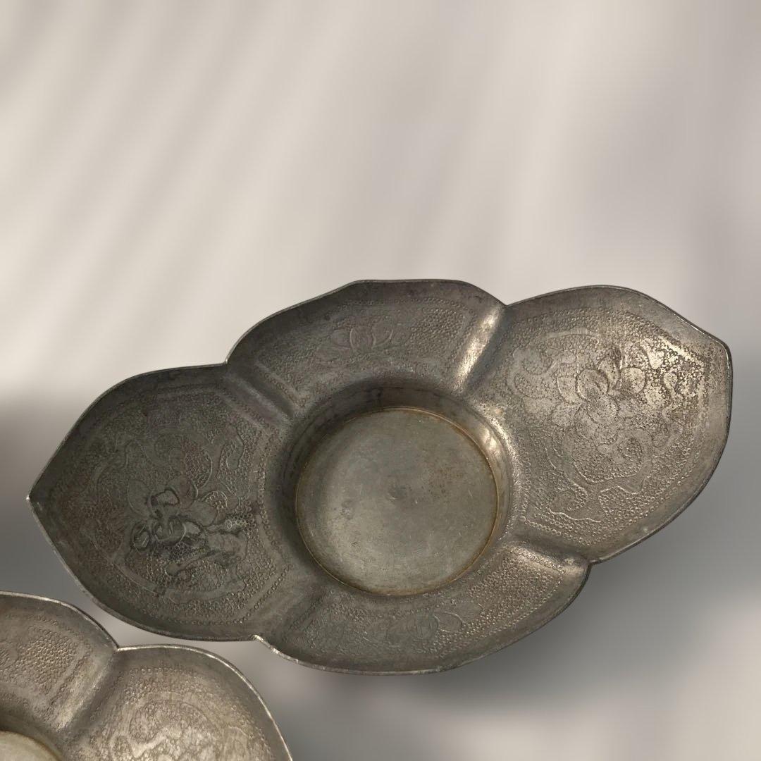 整理整頓！心掛け！　周聚源造　古錫製　茶托5客