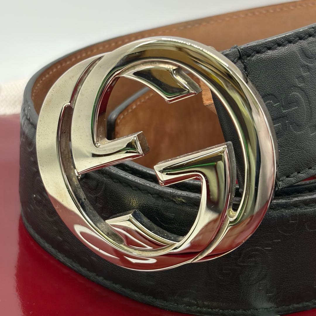 GUCCI☆インターロッキングGシマレザーベルト