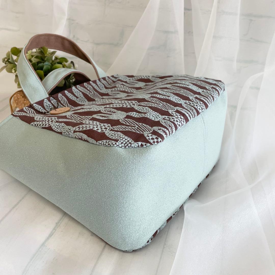 ハンドメイド　ラウンドトートバッグ　ミナペルホネン　pomppia　458