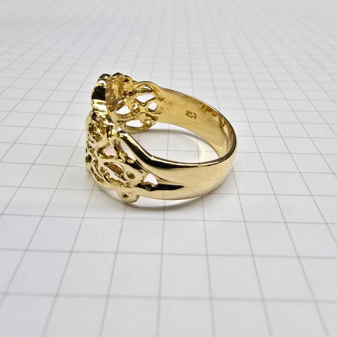 18金お花デザインリング6.42グラム16.5号